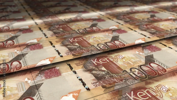 Obraz Kenya Shilling note money printing concept 3d illustration