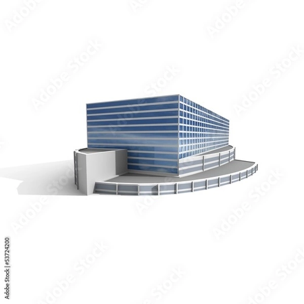 Obraz Modern office on white background, 3D render.