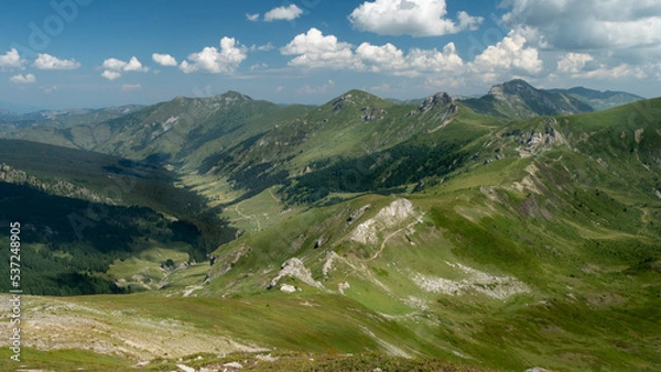 Fototapeta mountain view of the peaks of the Balkan. high mountains, blue skys
