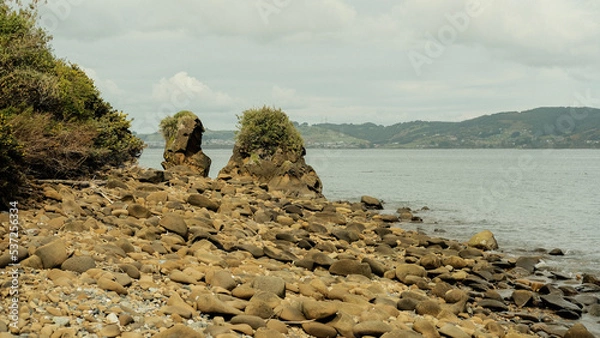 Fototapeta rocks in the beach
