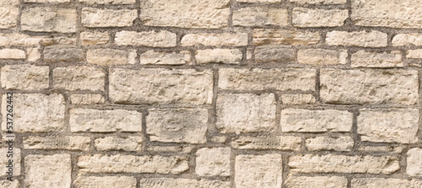 Fototapeta Old stone wall texture, UK. Seamless repeating pattern