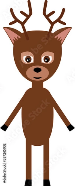 Obraz cartoon deer in full growth. flat isolated vector