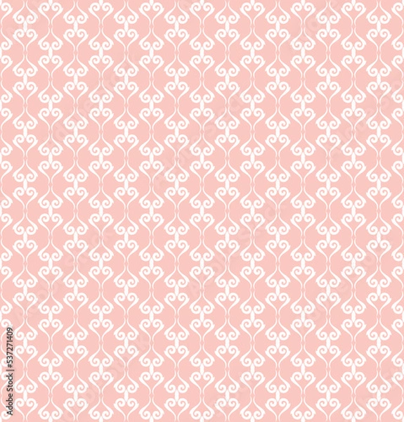 Fototapeta Seamless vector ornament. Modern wavy background. Geometric pink and white modern pattern