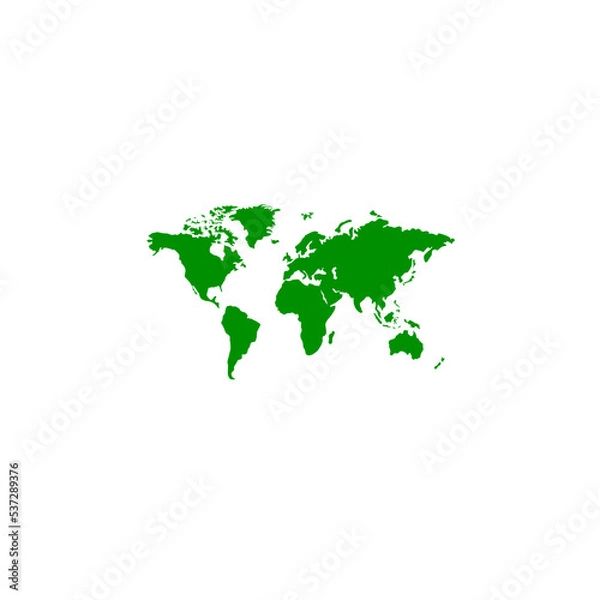 Fototapeta green world map
