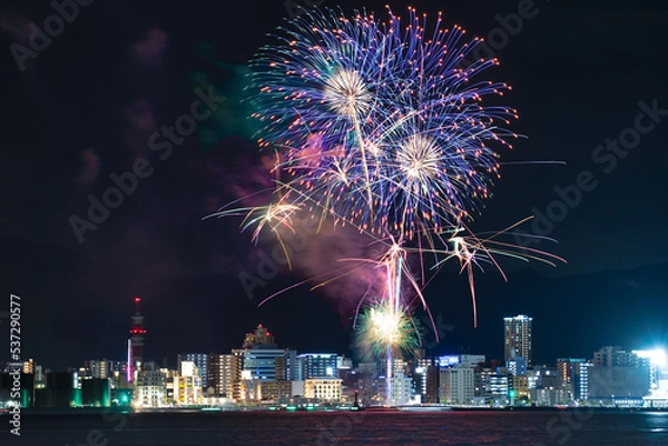 Obraz わっしょい百万夏まつり前夜祭花火大会2022