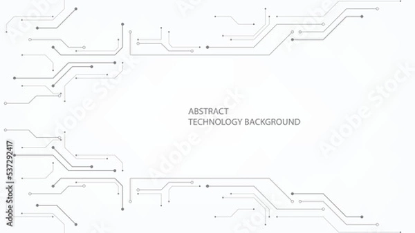 Obraz Grey white Abstract technology background, Hi tech digital connect, communication, high technology concept, science background