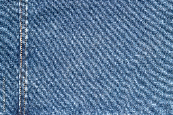 Fototapeta texture of blue jeans denim fabric with seam background	