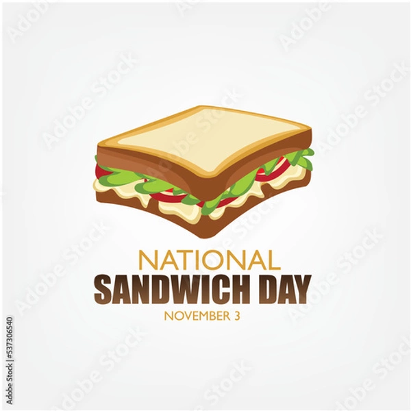 Fototapeta Vector Illustration of National Sandwich Day. Simple and Elegant Design
