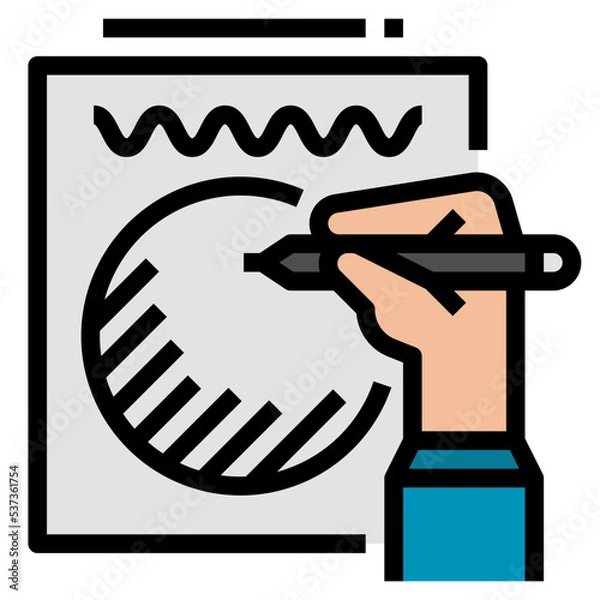 Obraz Drawing Filled Outline icon