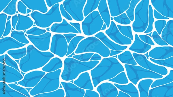 Fototapeta Illustration of a blue ocean in high resolution horizontal vector illustration. Blue water wave background.