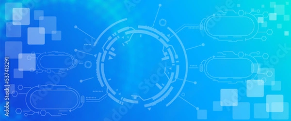 Fototapeta Website header banner, technology theme with blue background