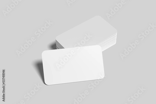 Obraz rounded business card mockup and stack