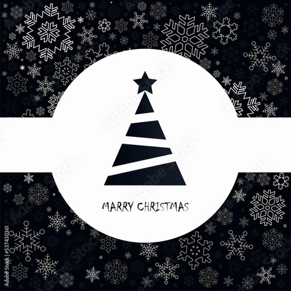 Fototapeta badges, christmas tree and snowflakes greeting card, new year,christmas, logo