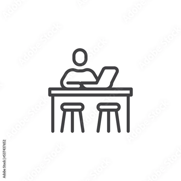 Fototapeta Coworking space line icon