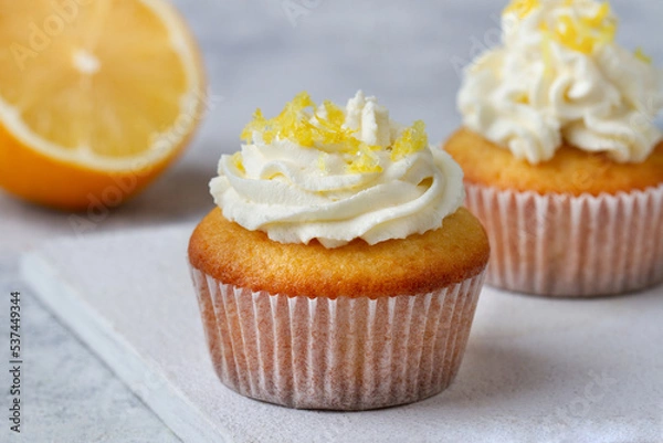 Obraz Cupcake with lemon, close-up