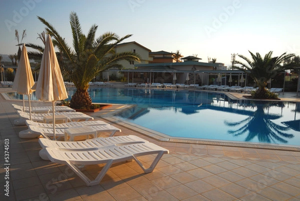 Obraz The big beautiful country house with pool