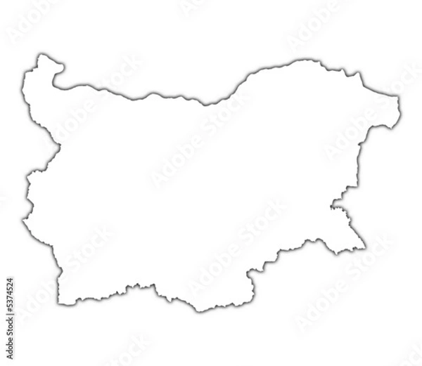 Fototapeta Bulgaria outline map with shadow.
