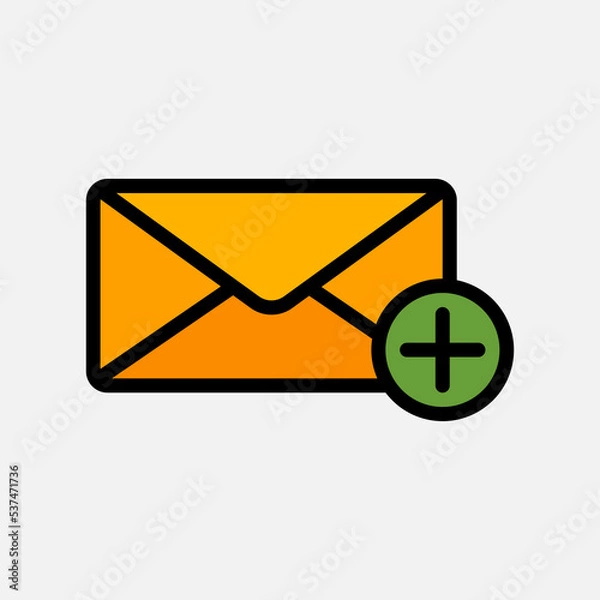 Fototapeta New email icon in filled line style, use for website mobile app presentation