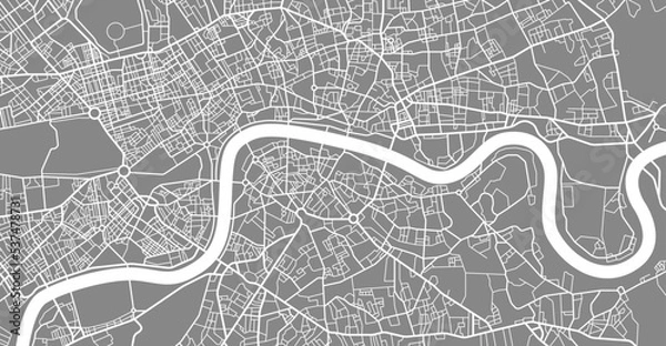 Obraz Layered editable vector illustration outline of London city map.