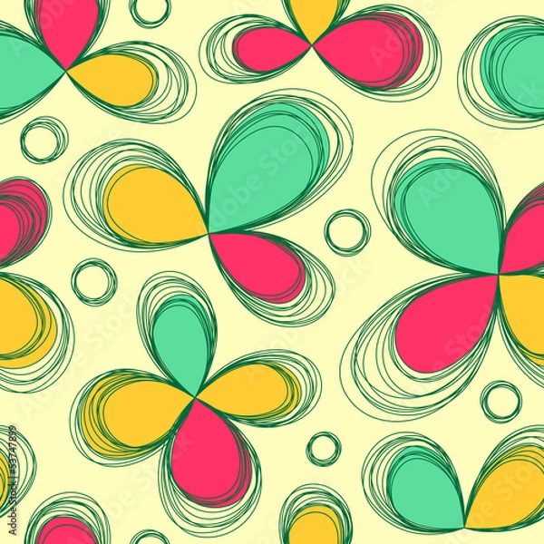 Fototapeta Seamless Flower Background