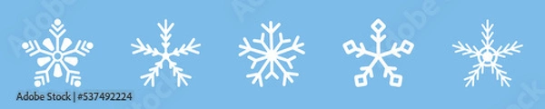 Fototapeta Snowflake vector icons. Cristmas snowflake icon collection. Snow icons. Vector illustrator