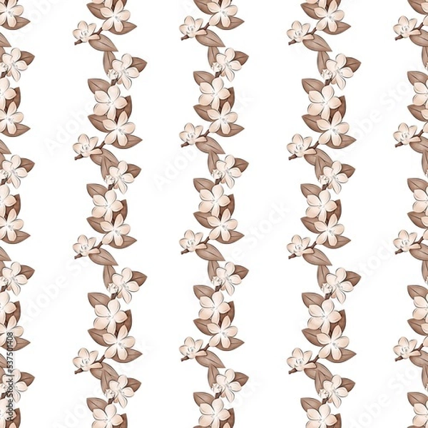 Obraz Endless pattern of watercolor flowers on a white background for covers, greeting cards, invitations, birthday and wedding.  Beautiful bright wallpaper.