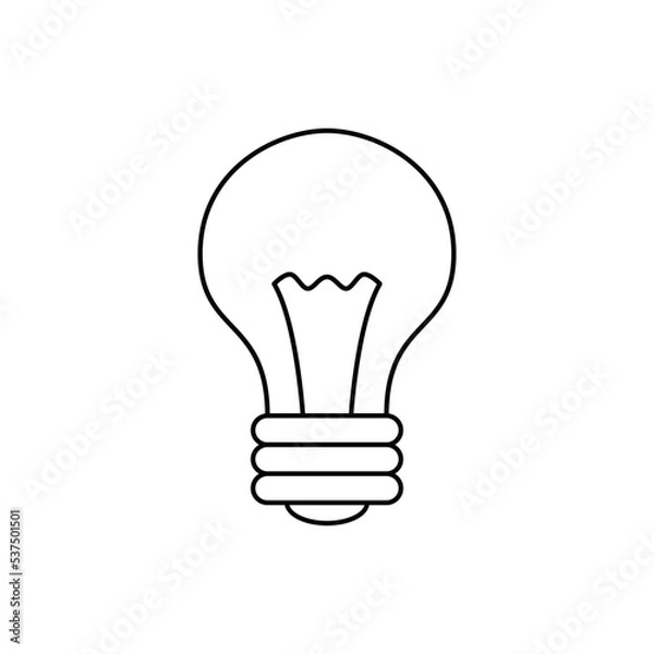 Fototapeta bulb icon in line style icon, isolated on white background