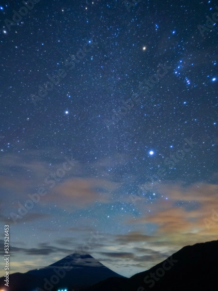 Obraz 富士山とオリオン座