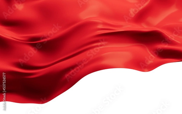 Fototapeta Flowing red cloth background, 3d rendering.