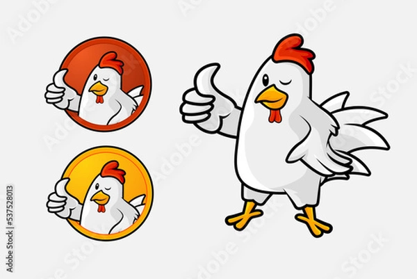 Obraz chicken logo or mascot with cute design