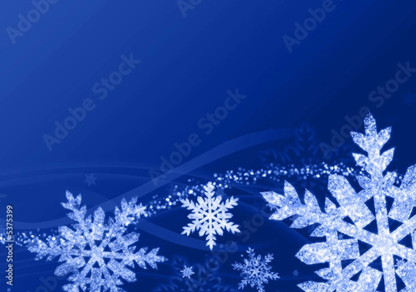 Obraz Snow on blue background