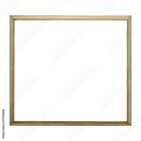 Fototapeta Empty blank golden frame in PNG isolated on transparent background