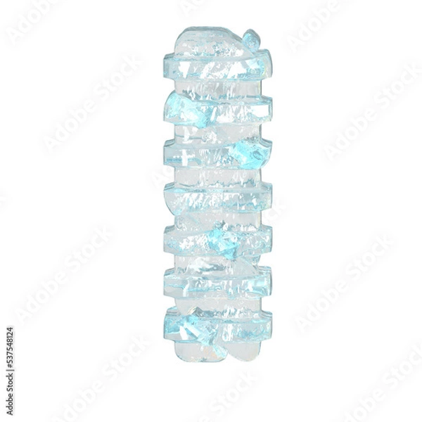 Fototapeta Ice symbol with horizontal blocks. letter i