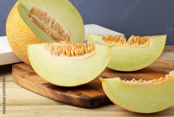 Obraz Ripe melon on cutting board.
