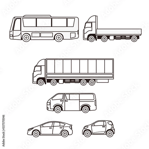 Obraz 自動車線画イラストセット