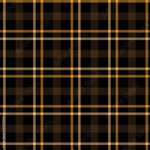 Obraz Seamless tartan plaid pattern in Black and Orange Color.