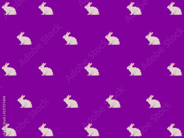Fototapeta art illustration draw artwork background pixel character icon symbol design pattern animal concept set of rabbit bunny