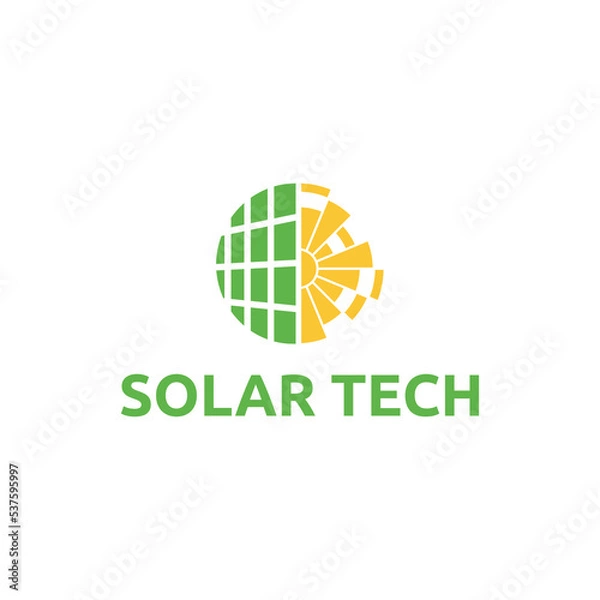Obraz Solar Sun Technology Logo Design Vector