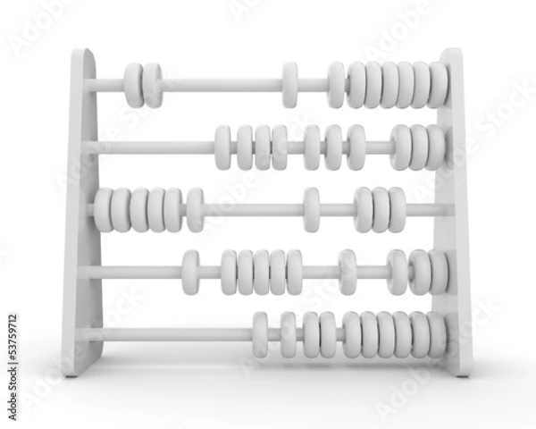 Fototapeta 3D Rechenschieber Weiß
