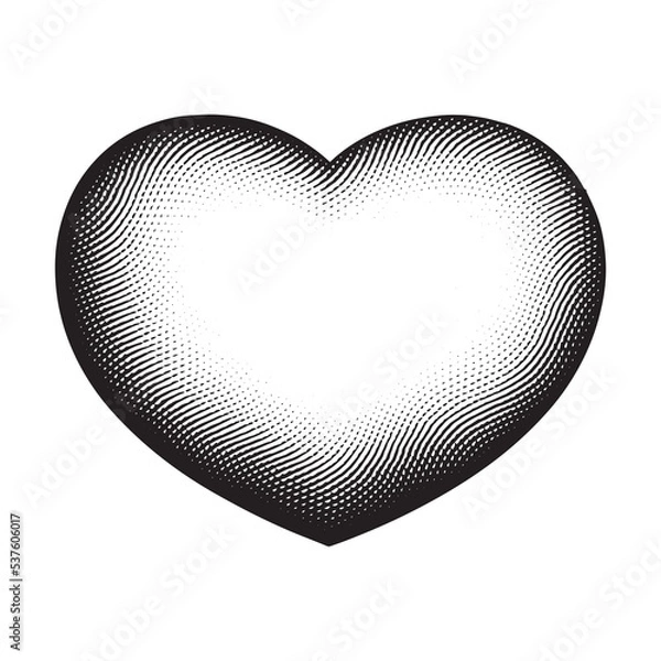 Obraz Scratchboard Engraved Heart Shape