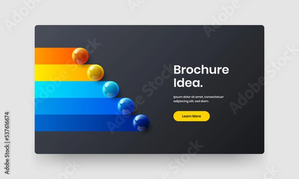 Fototapeta Isolated 3D balls annual report illustration. Unique corporate identity vector design layout.