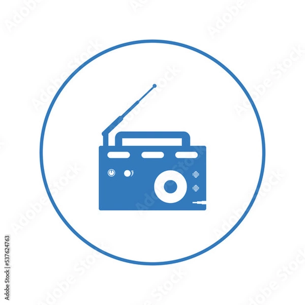 Obraz Music station receiver radio icon | Circle version icon |