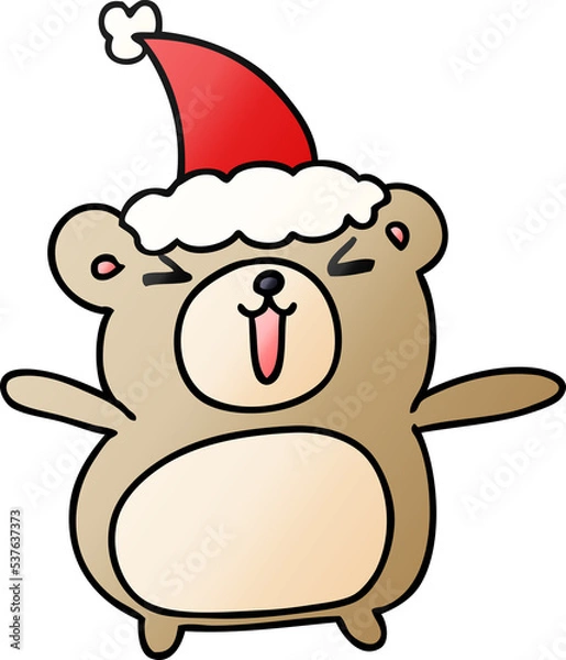 Obraz hand drawn christmas gradient cartoon of kawaii bear