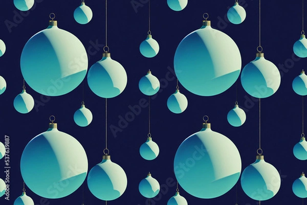 Fototapeta Christmas theme wallpaper. Drawing.Tile background.