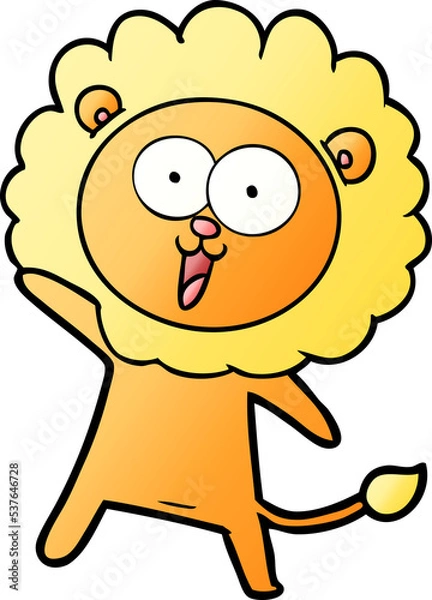Obraz happy cartoon lion