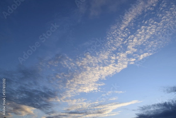Obraz Blue evening sky with clouds texture