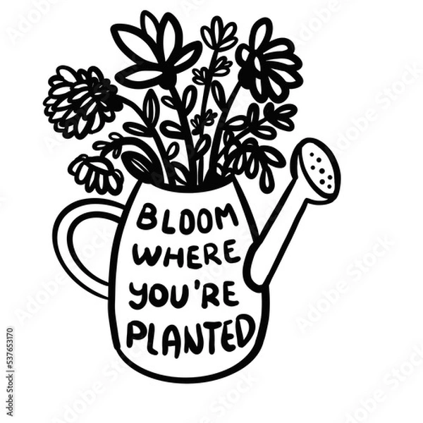 Obraz watering can with flowers