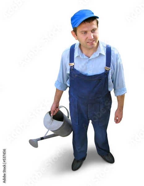 Fototapeta farmer, gardener - worker in working