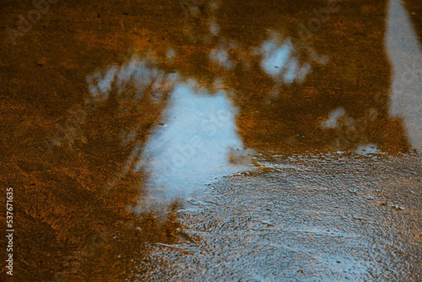Fototapeta the abstract form of water in the road