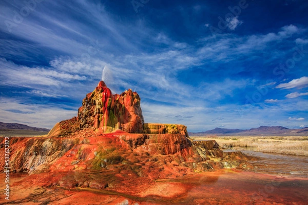 Obraz Fly Geyser is a stunning man-made small geothermal geyser in Black Rock Desert in Nevada